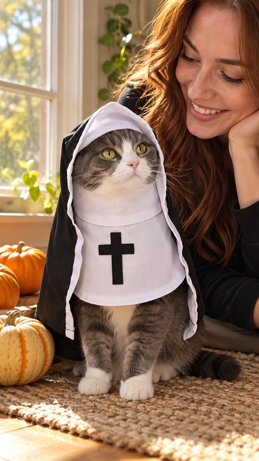 Meowfits Halloween cat costumes — illustrative DEMO scene F1